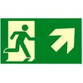 American Permalight Photoluminescent "Man Right/ Arrow Up" NYC Mea-Listed Aluminum Sign 86-60187F